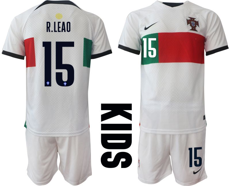 Youth 2022 World Cup National Team Portugal away white 15 Soccer Jersey